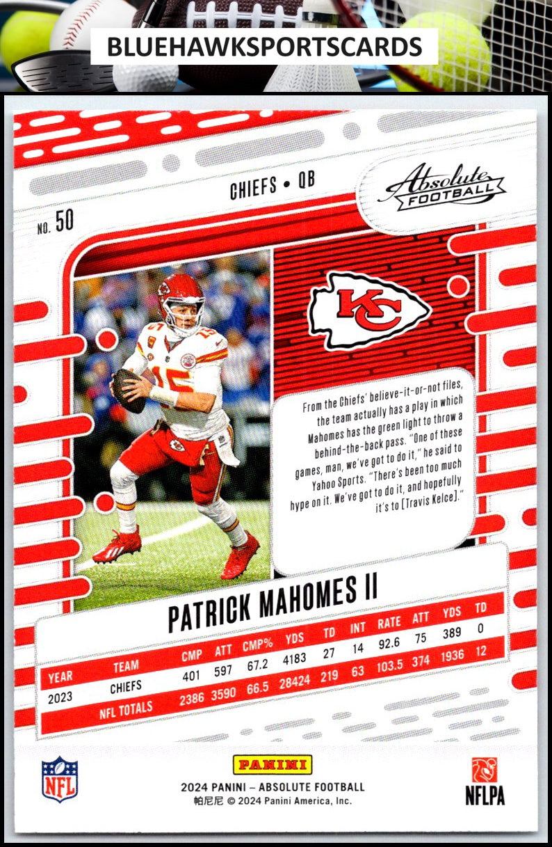 2024 Panini Absolute #50 Patrick Mahomes II Retail