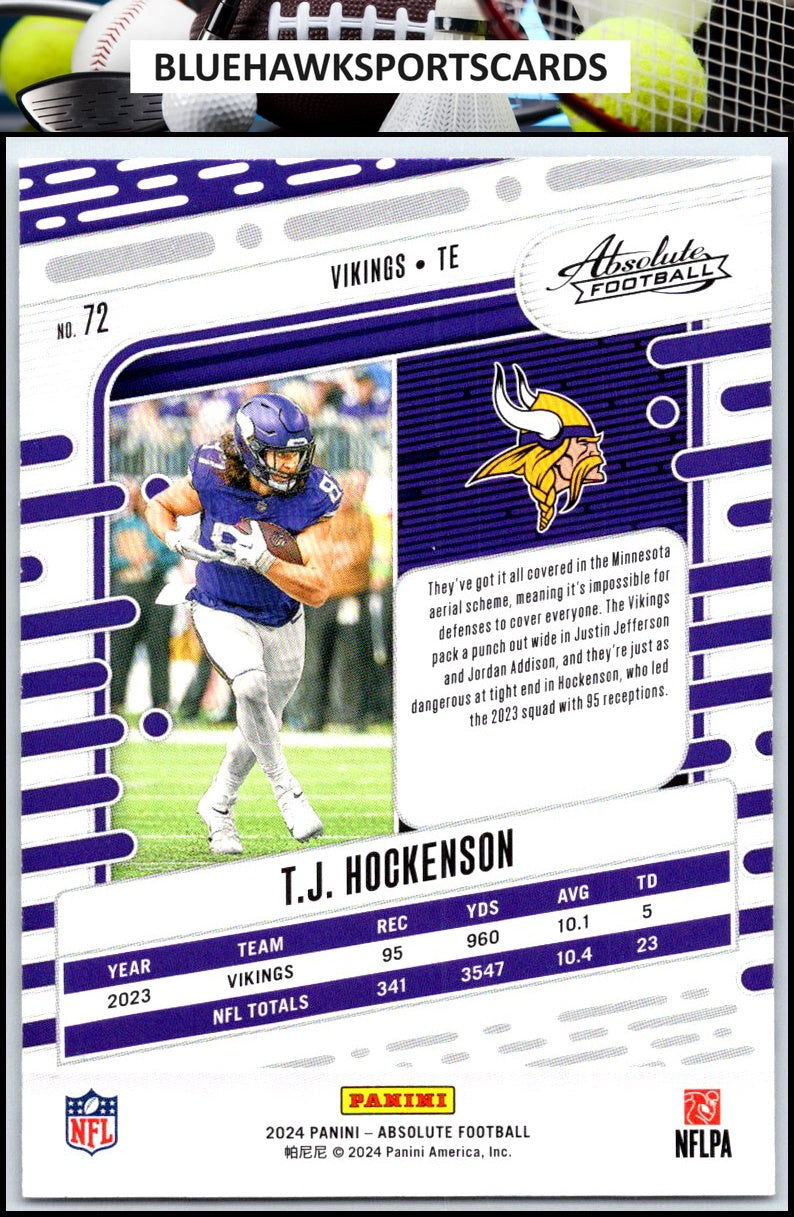 2024 Panini Absolute #72 T.J. Hockenson Retail