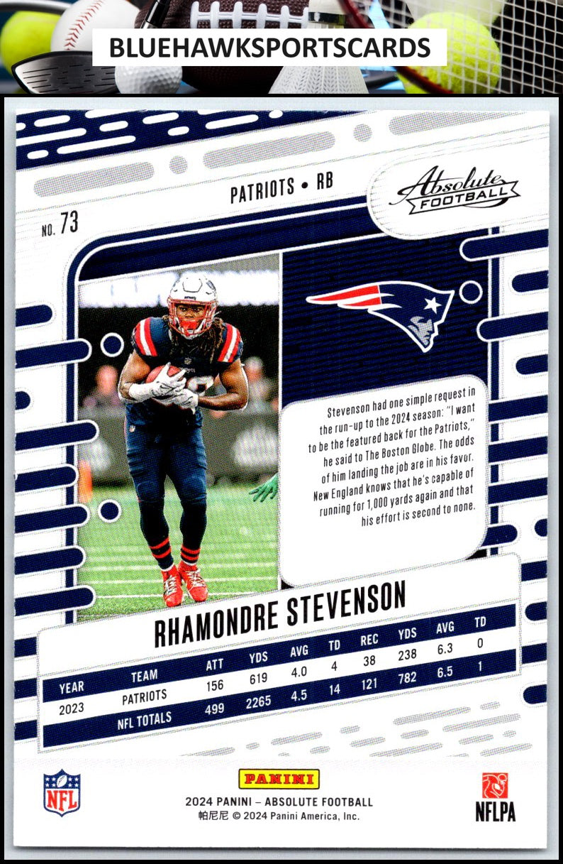2024 Panini Absolute #73 Rhamondre Stevenson Retail