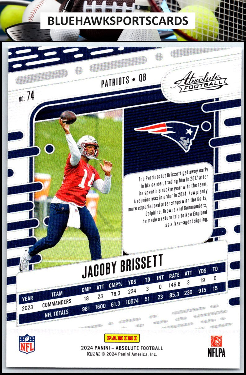 2024 Panini Absolute #74 Jacoby Brissett Retail