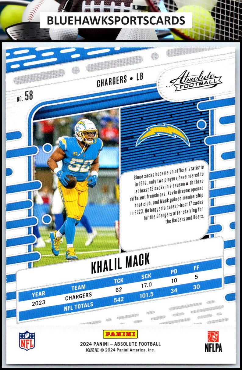 2024 Panini Absolute #58 Khalil Mack Retail