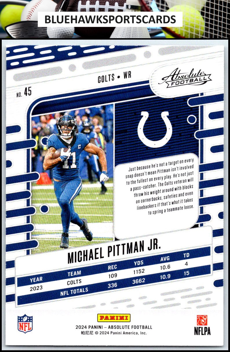 2024 Panini Absolute #45 Michael Pittman Jr. Retail