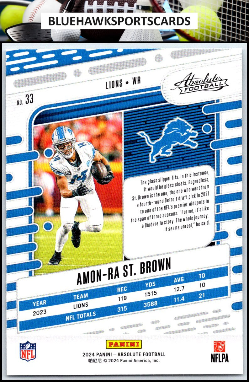 2024 Panini Absolute #33 Amon-Ra St. Brown Retail