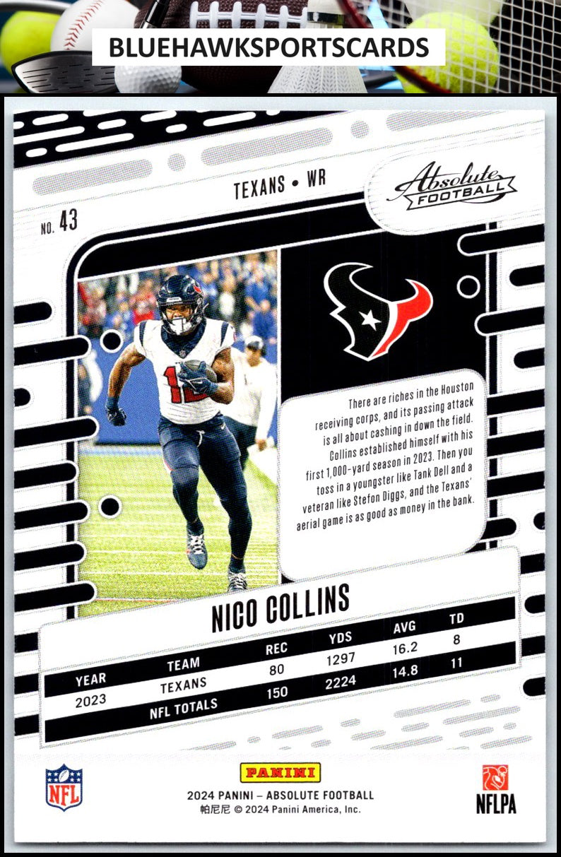 2024 Panini Absolute #43 Nico Collins Retail