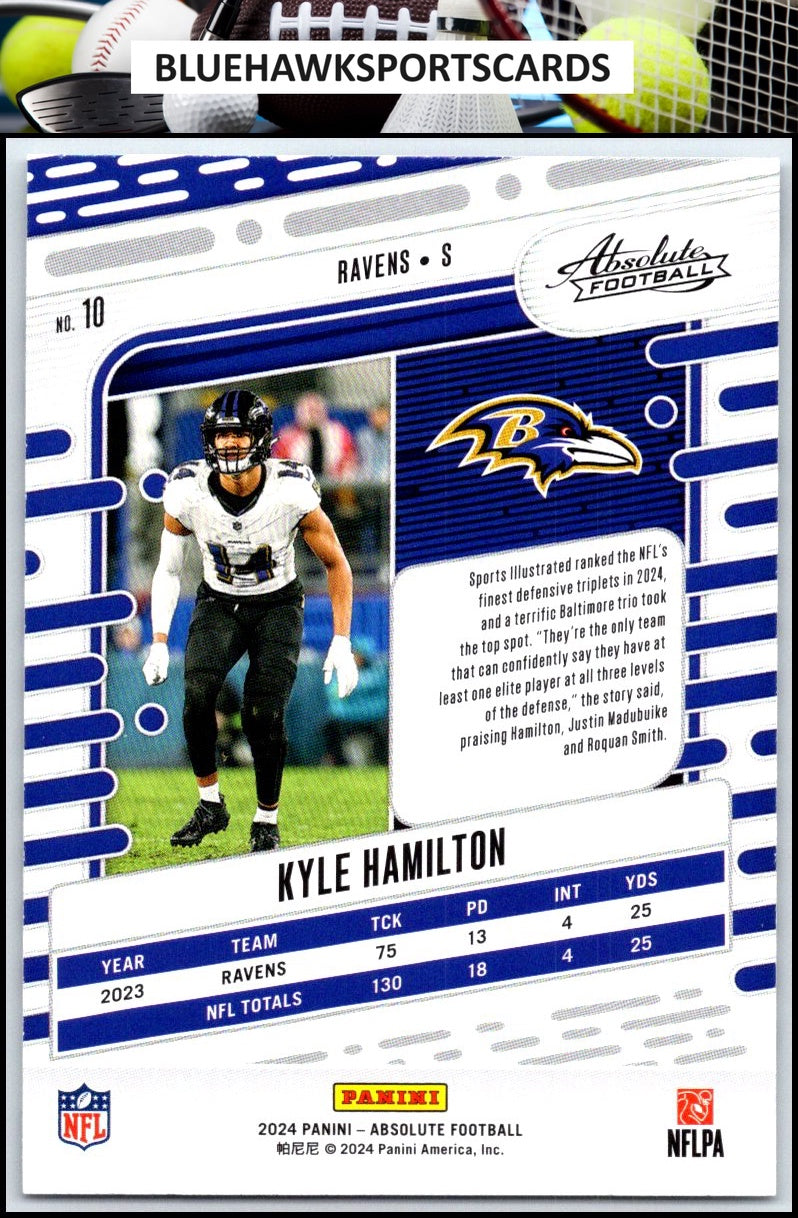 2024 Panini Absolute #10 Kyle Hamilton Retail