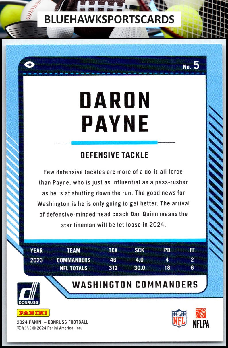 2024 Donruss #5 Daron Payne