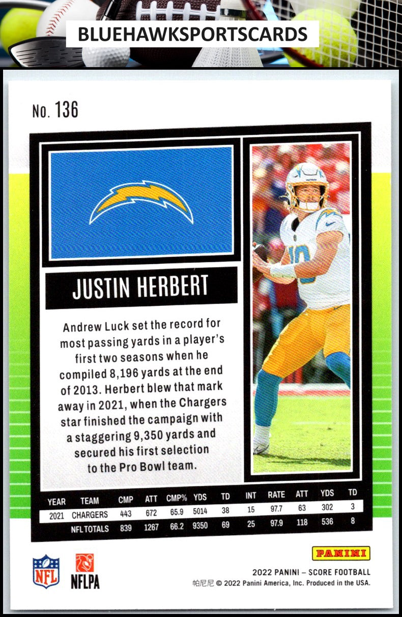 2022 Score #136 Justin Herbert
