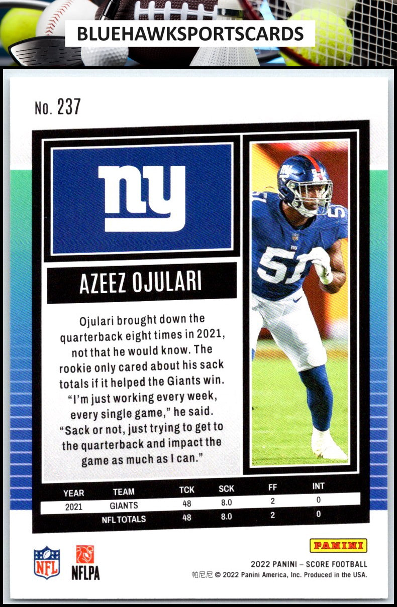 2022 Score #237 Azeez Ojulari