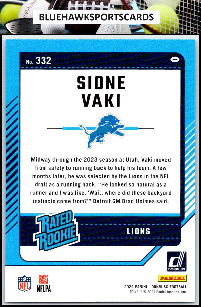 2024 Donruss #332 Sione Vaki Press Proof Green