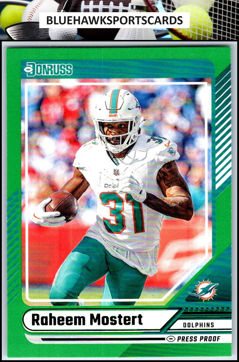 2024 Donruss #282 Raheem Mostert Press Proof Green