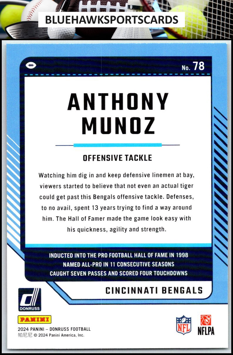 2024 Donruss #78 Anthony Muñoz Press Proof Green