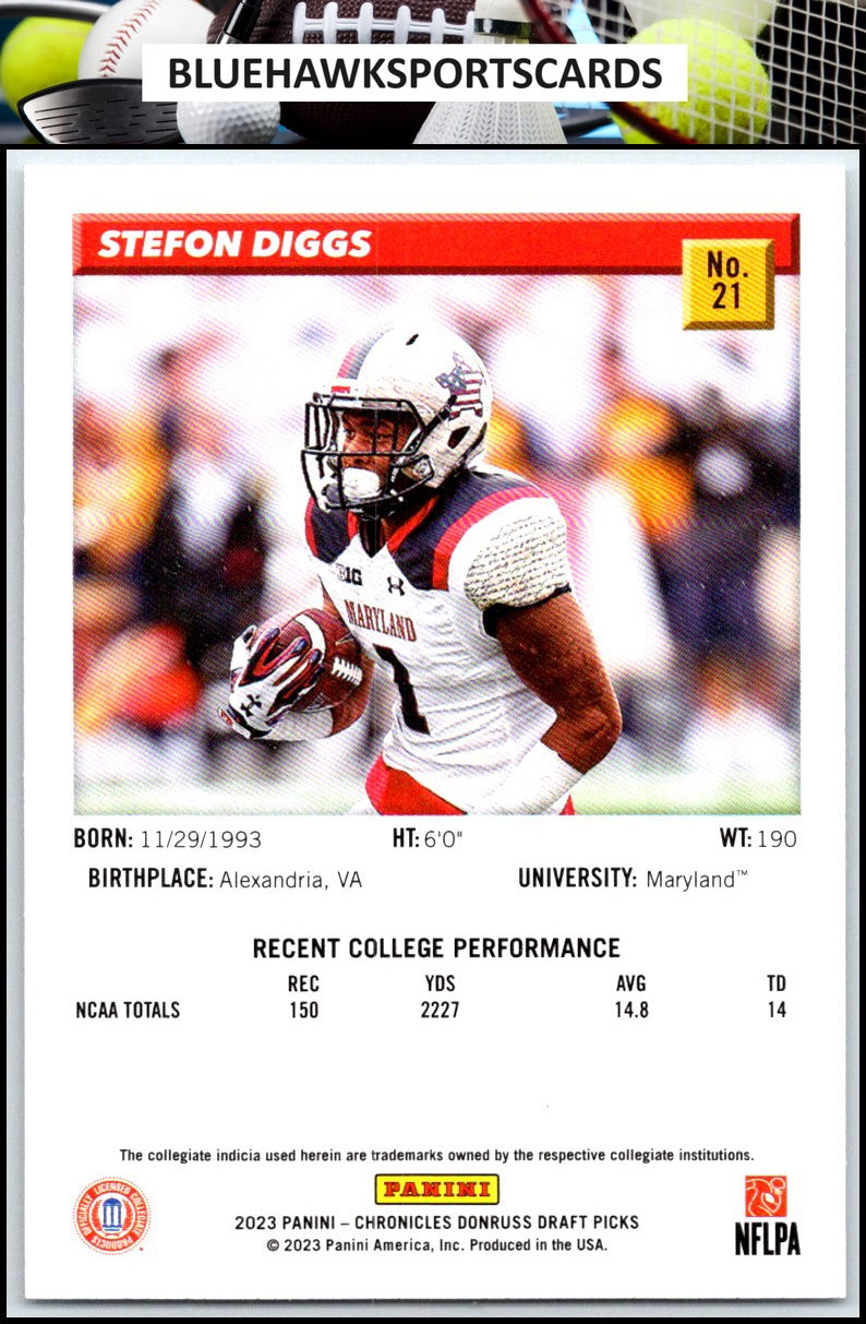 2023 Panini Chronicles Draft Picks #21 Stefon Diggs Donruss Retro