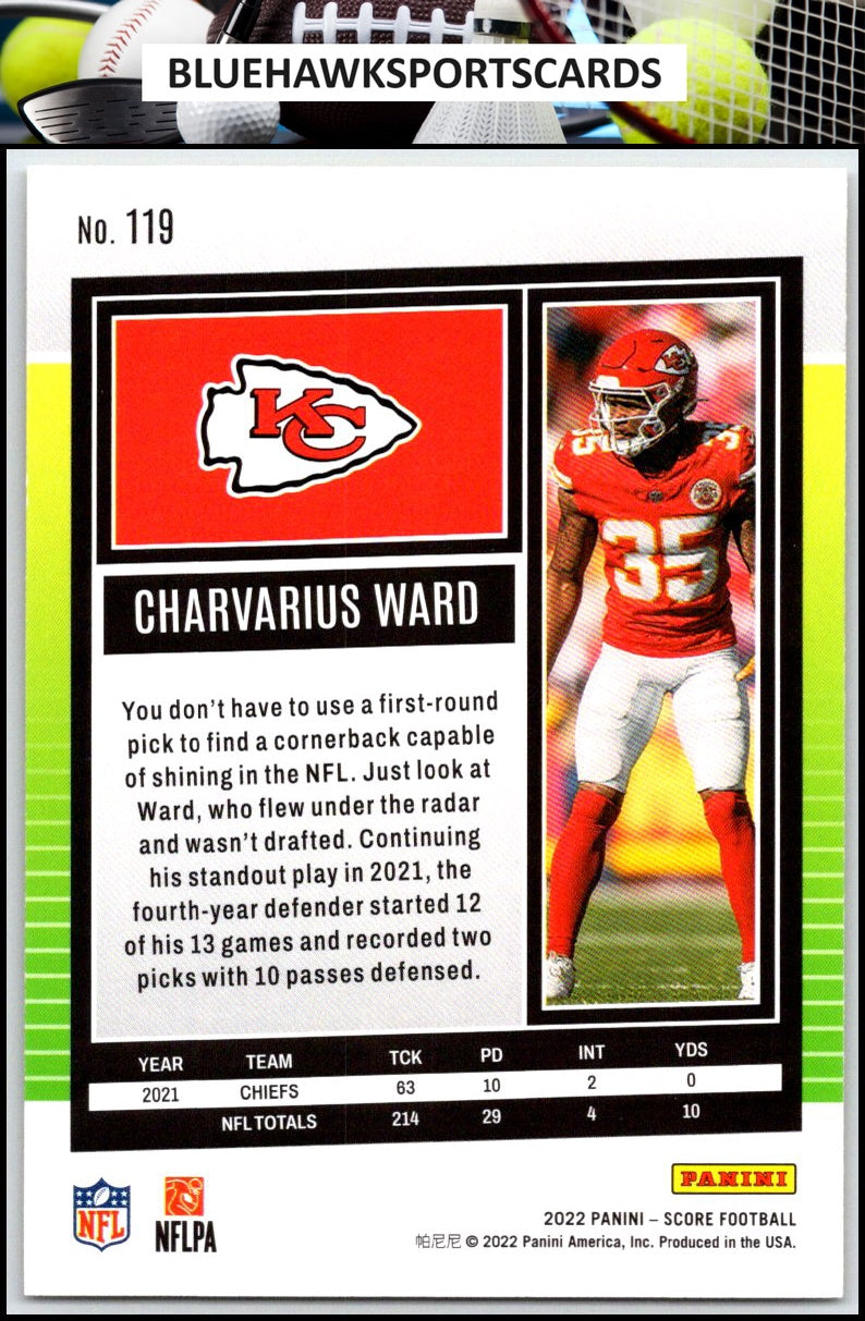 2022 Score #119 Charvarius Ward Gold