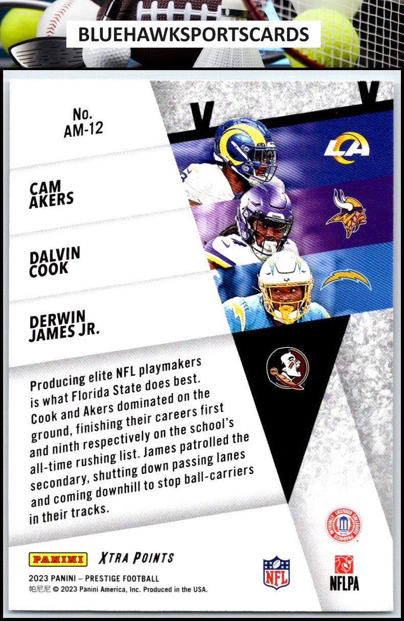 2023 Panini Prestige #AM-12 Cam Akers / Dalvin / Derwin James Jr. Alma Maters