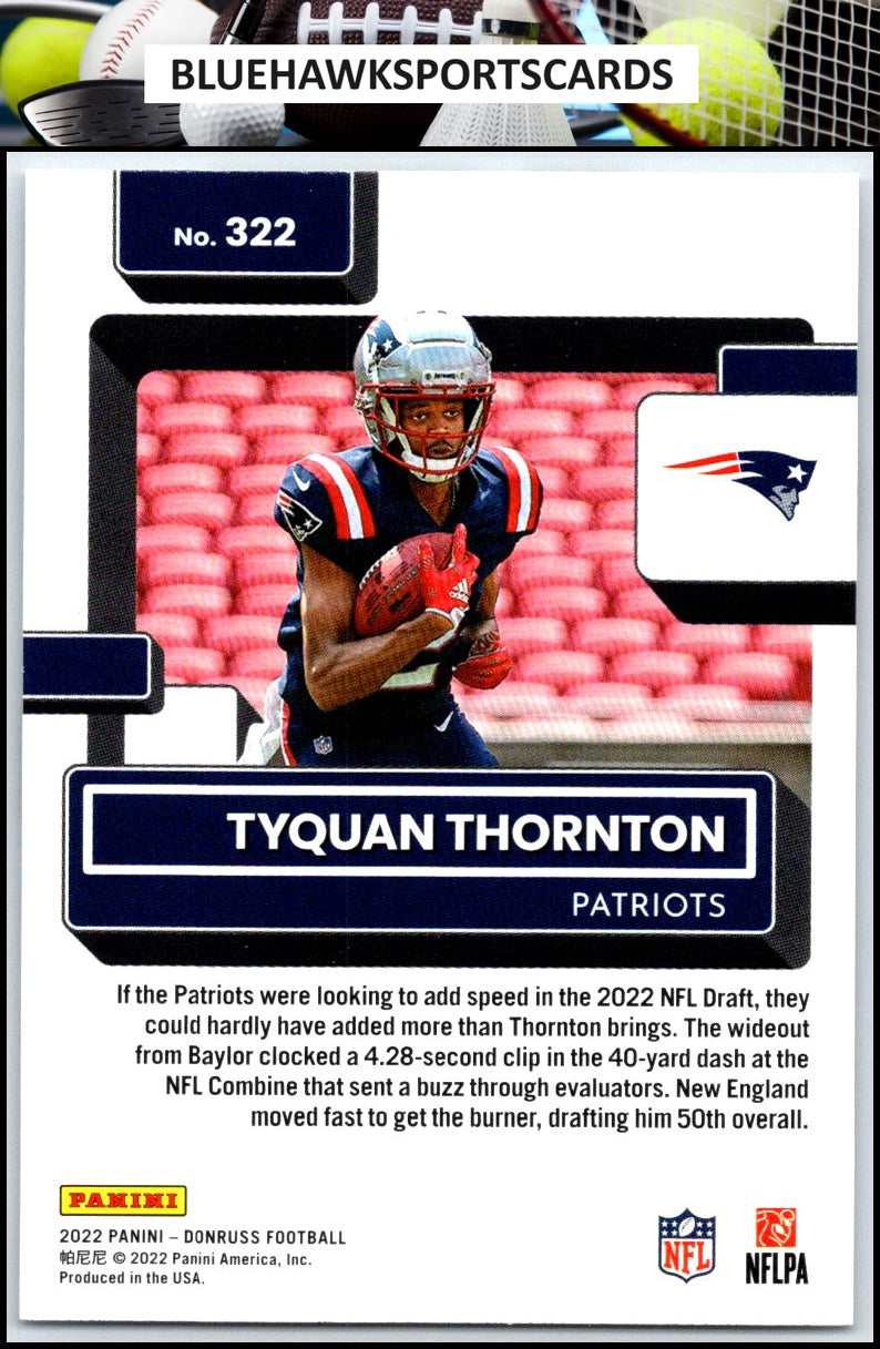 2022 Donruss #322 Tyquan Thornton