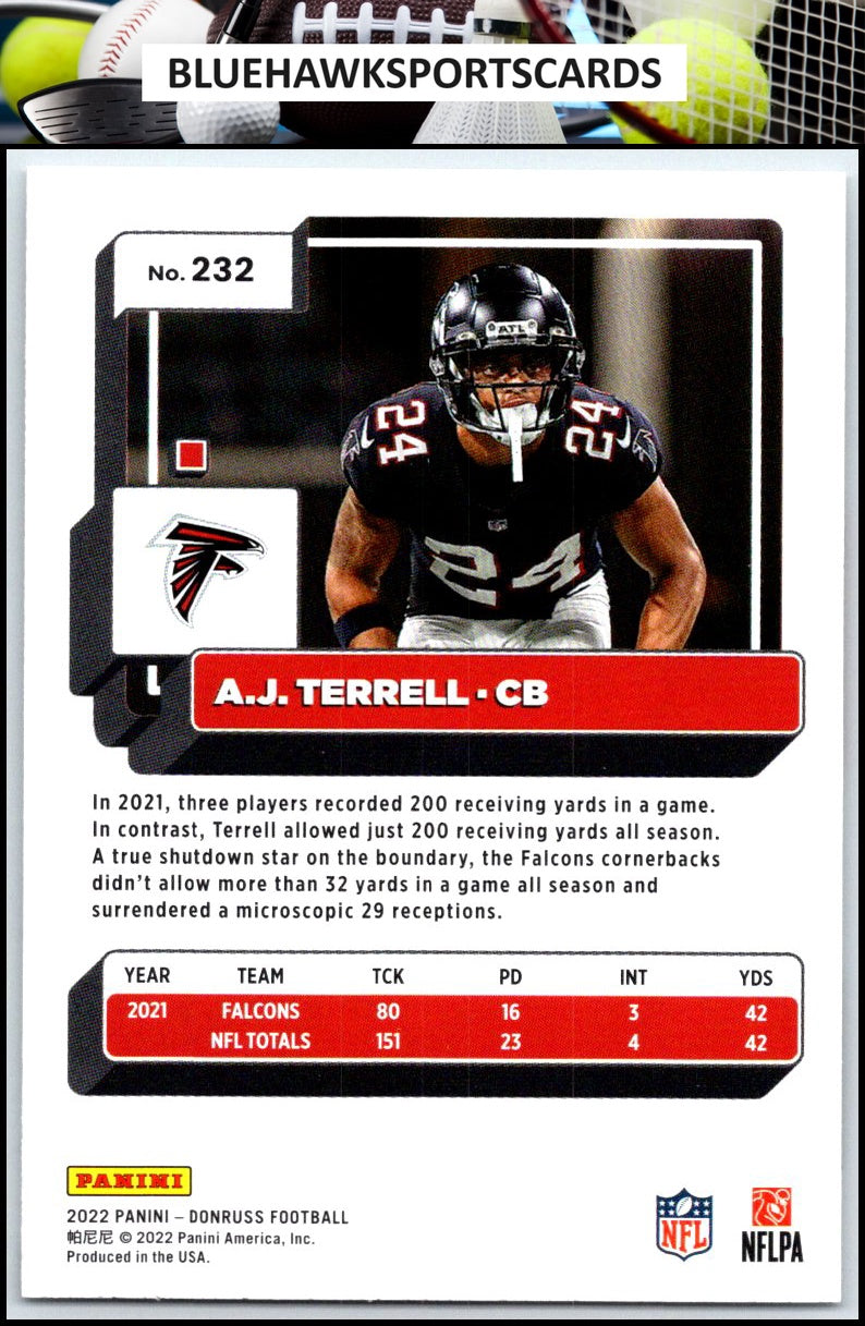 2022 Donruss #232 A.J. Terrell