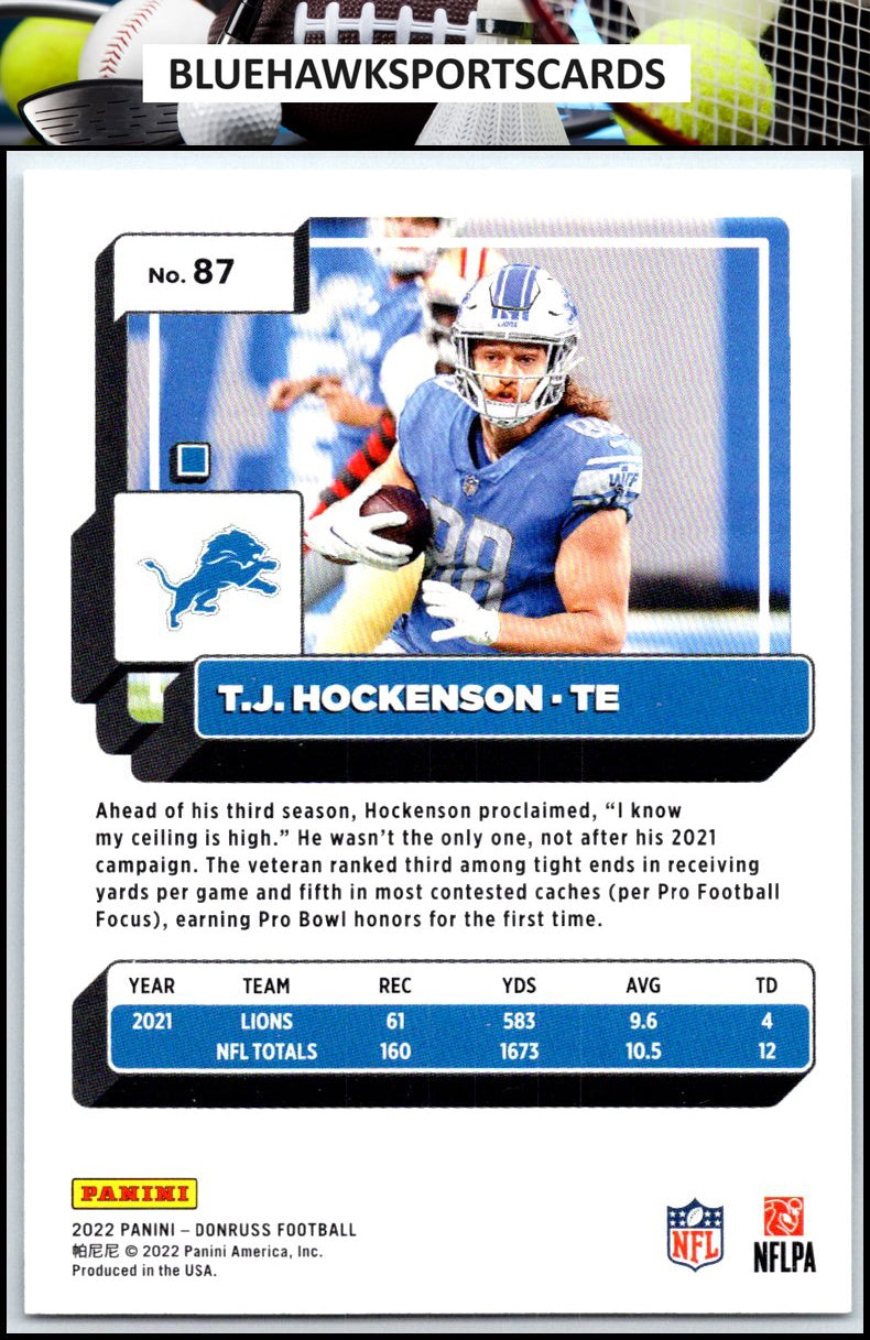 2022 Donruss #87 T.J. Hockenson