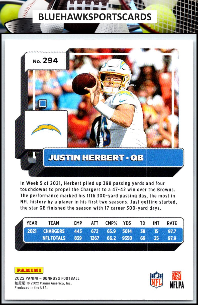 2022 Donruss #294 Justin Herbert