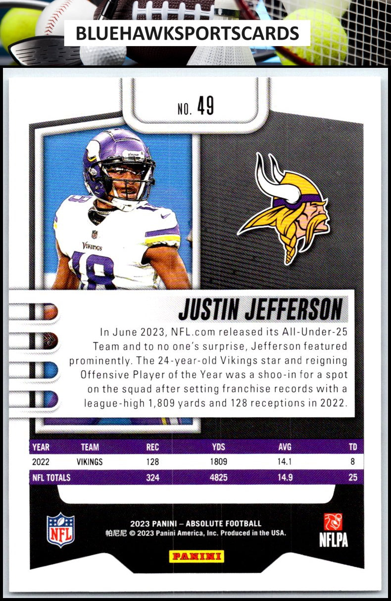 2023 Panini Absolute #49 Justin Jefferson Retail