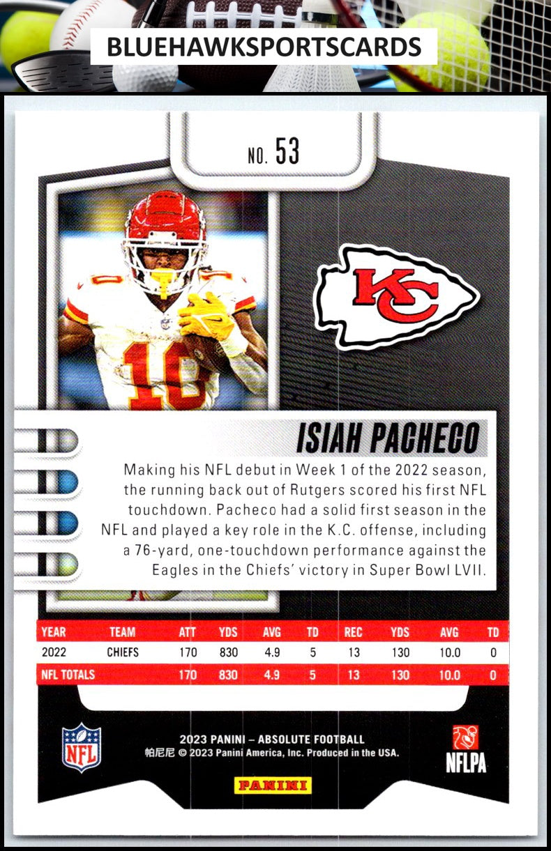 2023 Panini Absolute #53 Isiah Pacheco Retail