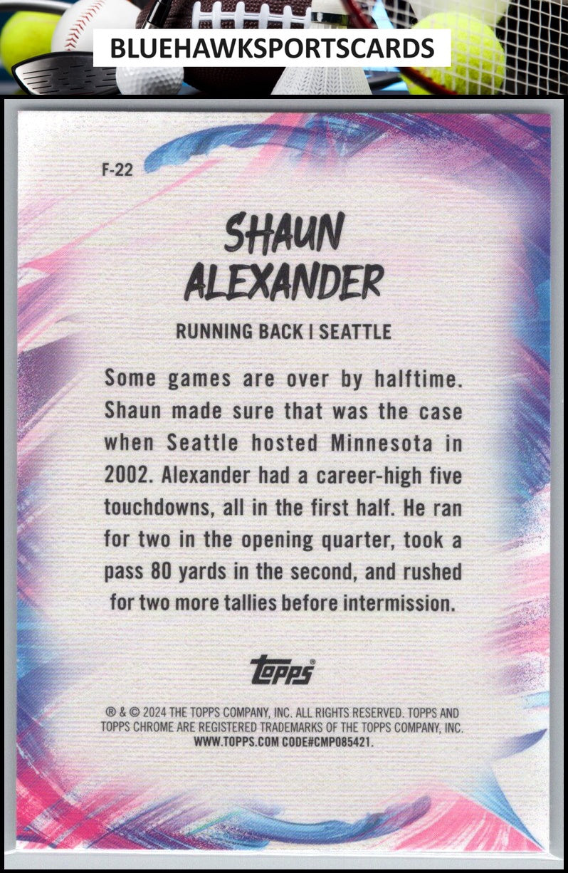 2024 Topps Chrome #F-22 Shaun Alexander Finesse