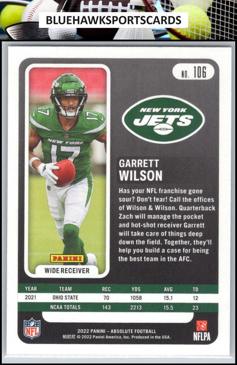 2022 Panini Absolute #106 Garrett Wilson Retail