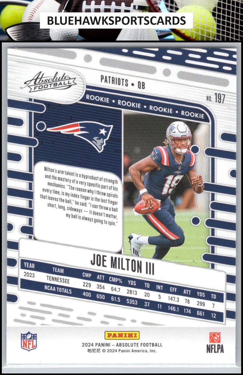 2024 Panini Absolute #197 Joe Milton III Retail