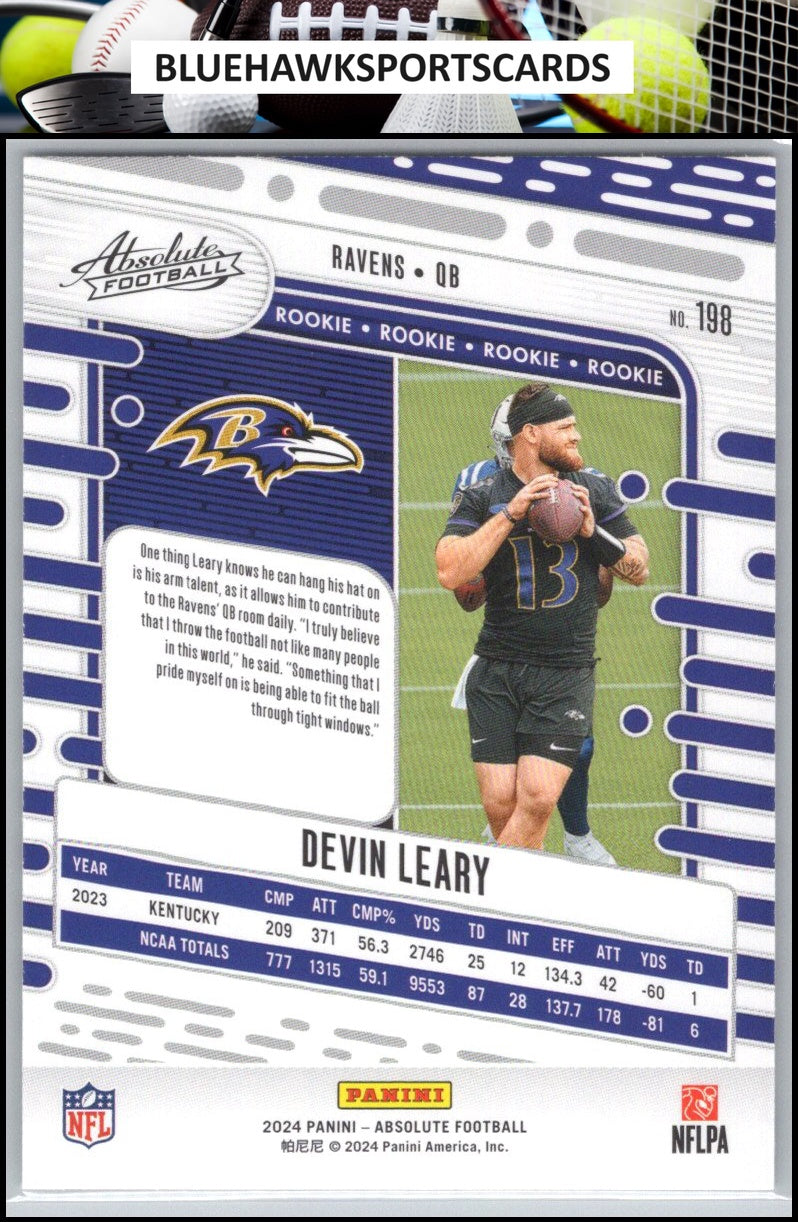 2024 Panini Absolute #198 Devin Leary Retail