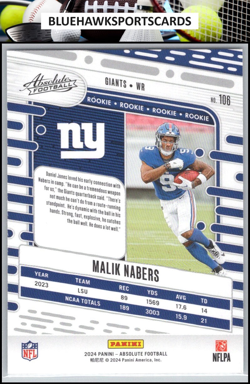 2024 Panini Absolute #106 Malik Nabers Retail