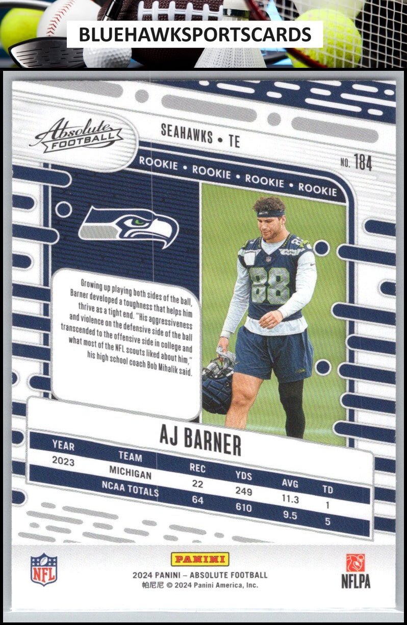 2024 Panini Absolute #184 AJ Barner Retail