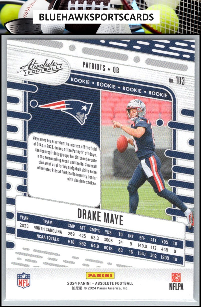 2024 Panini Absolute #103 Drake Maye Retail