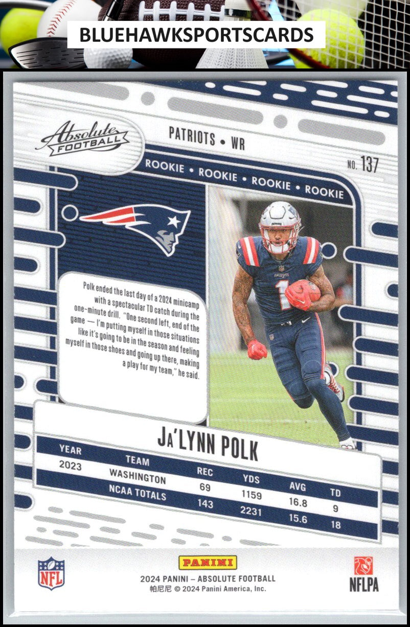 2024 Panini Absolute #137 Ja'Lynn Polk Retail
