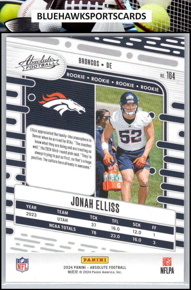 2024 Panini Absolute #164 Jonah Elliss Retail