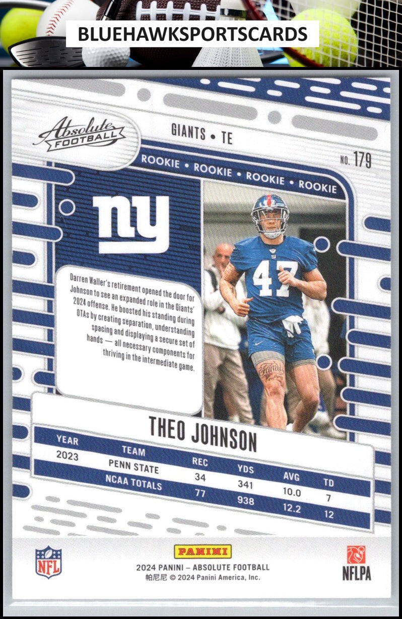 2024 Panini Absolute #179 Theo Johnson Retail