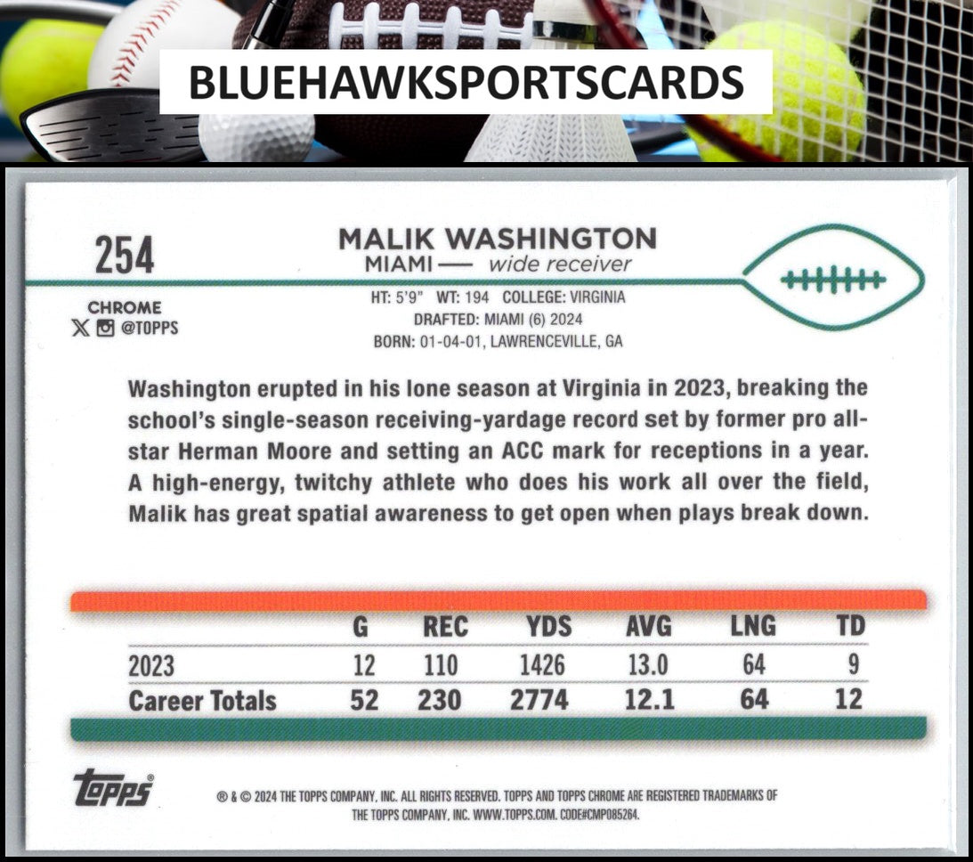 2024 Topps Chrome #254 Malik Washington