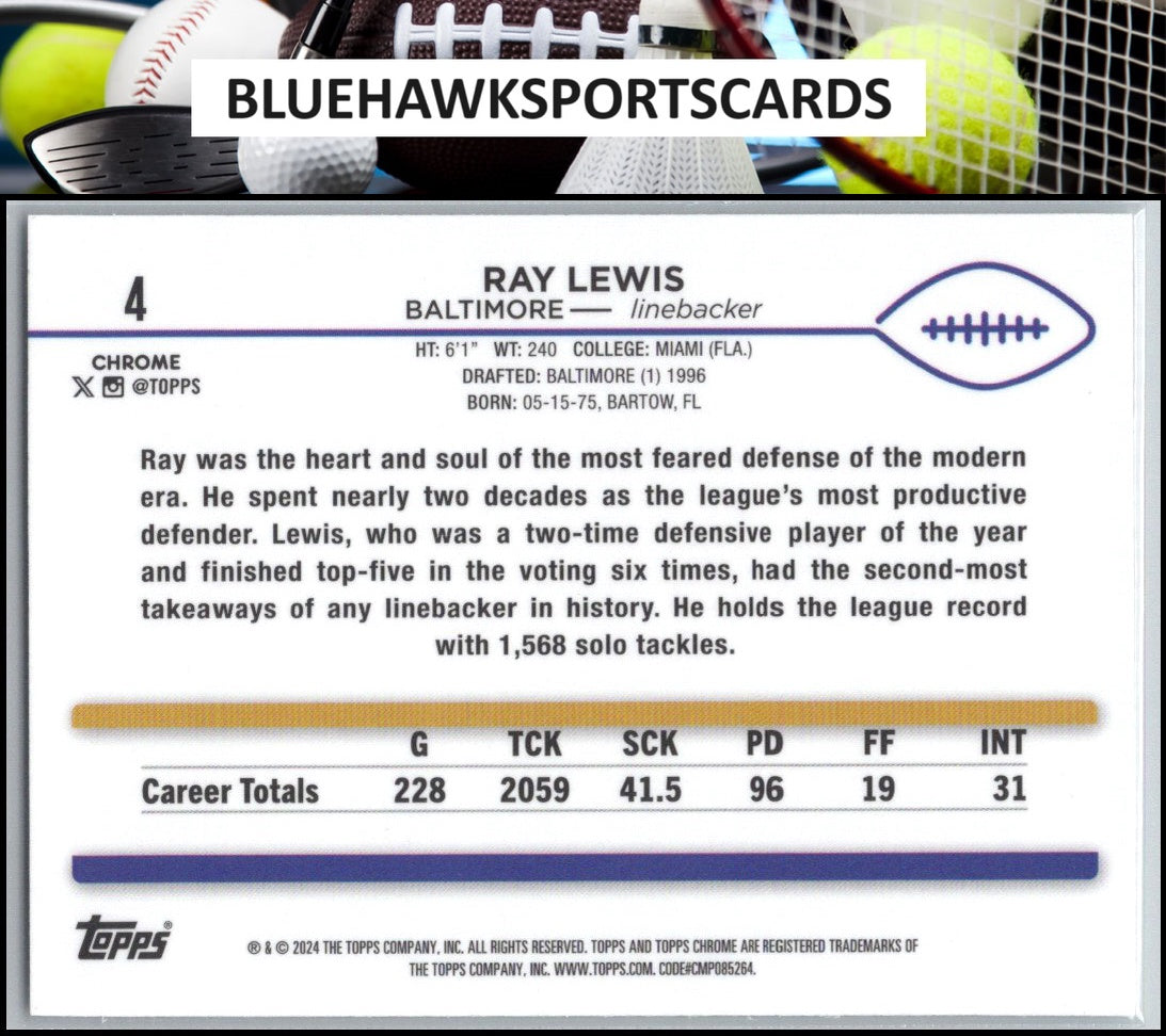 2024 Topps Chrome #4 Ray Lewis
