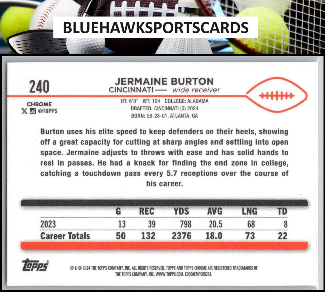2024 Topps Chrome #240 Jermaine Burton