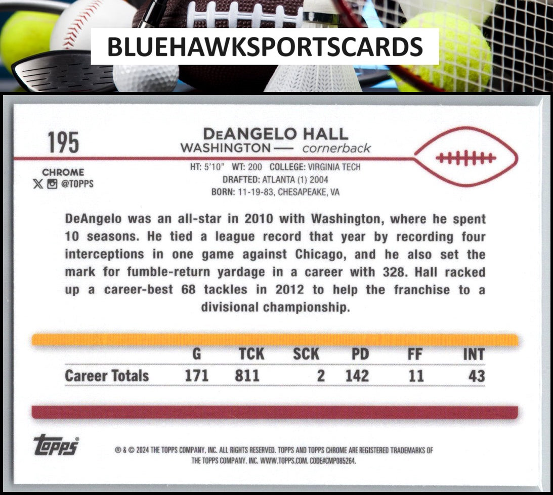 2024 Topps Chrome #195 DeAngelo Hall
