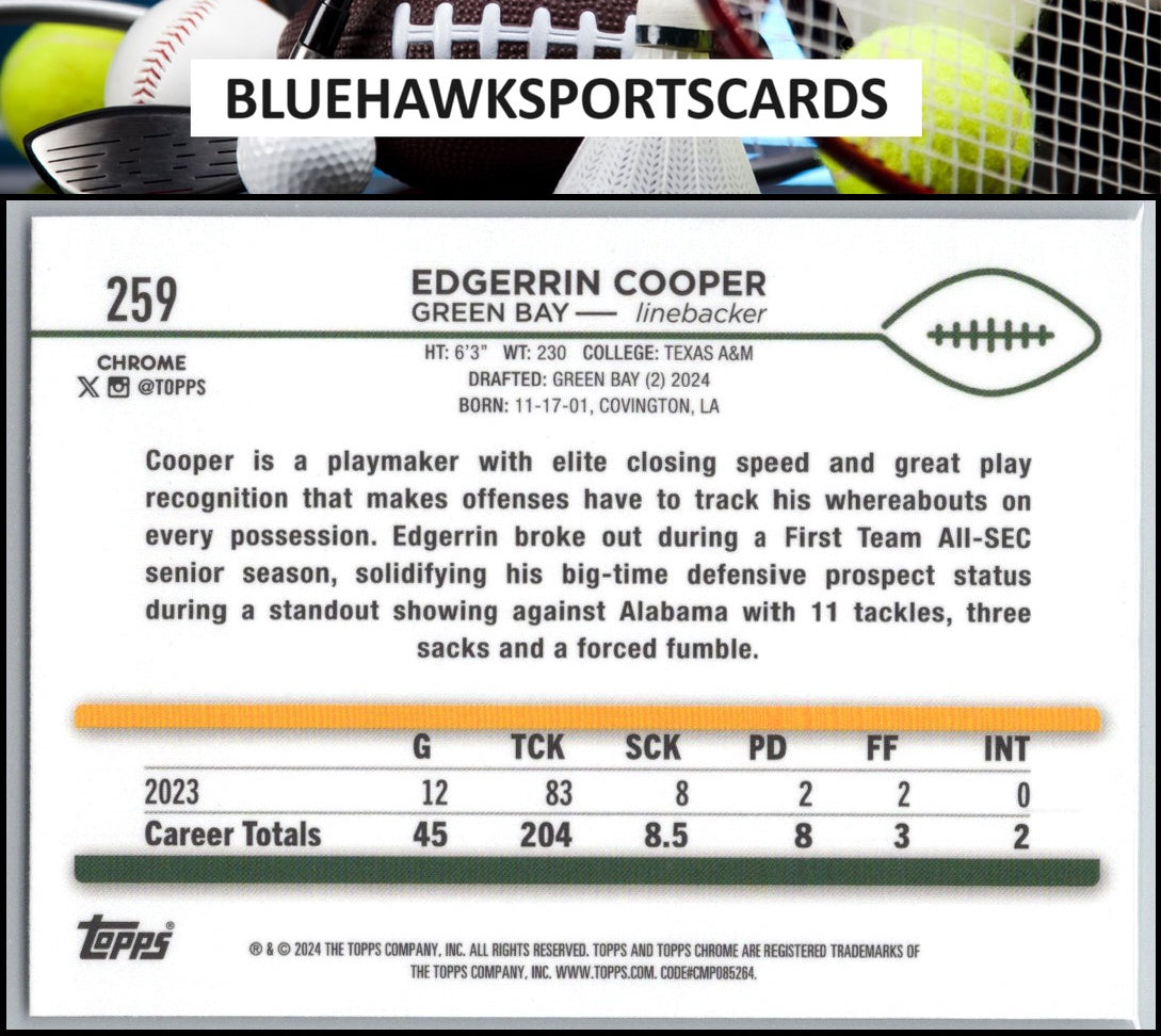 2024 Topps Chrome #259 Edgerrin Cooper