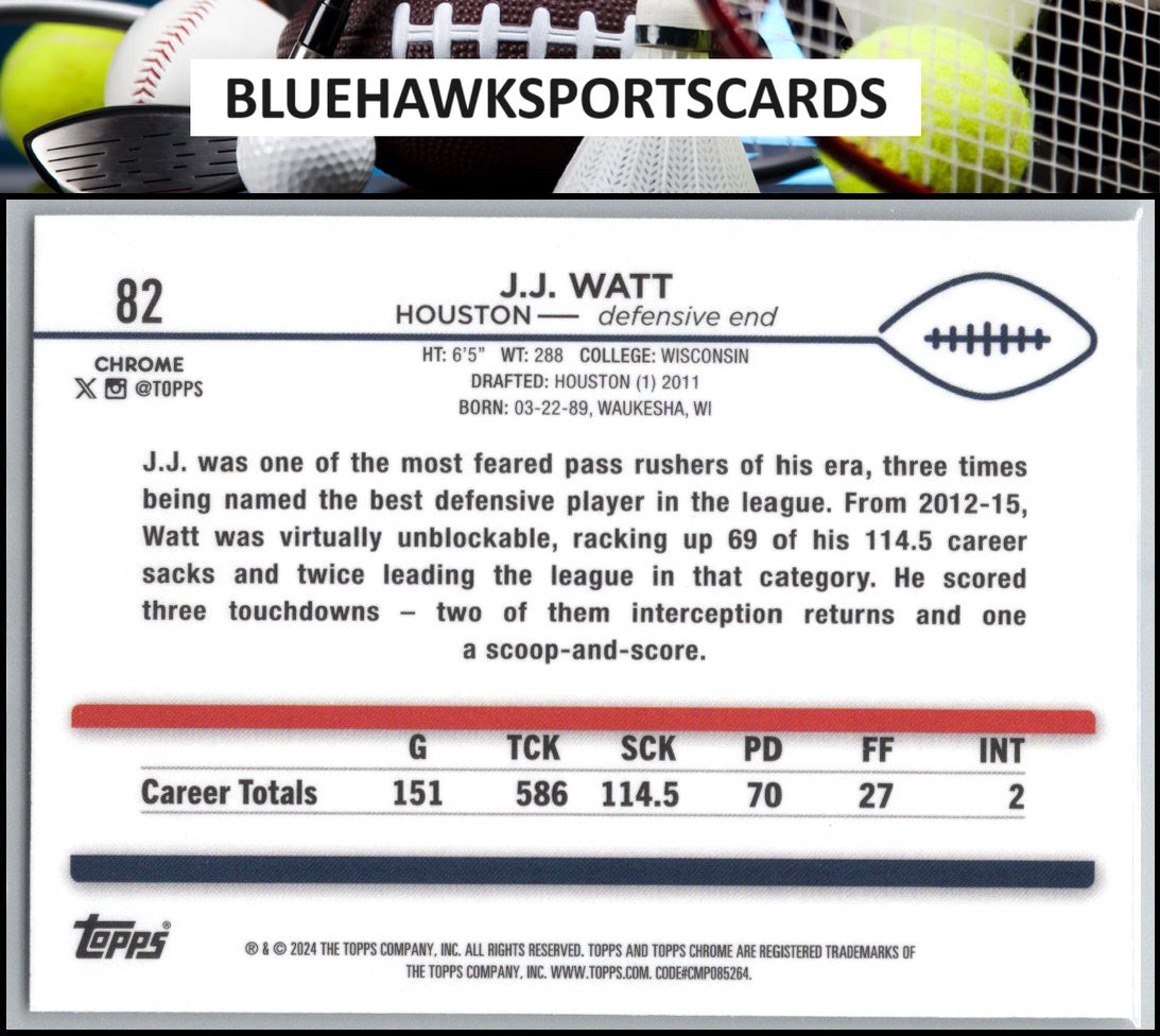 2024 Topps Chrome #82 J.J. Watt