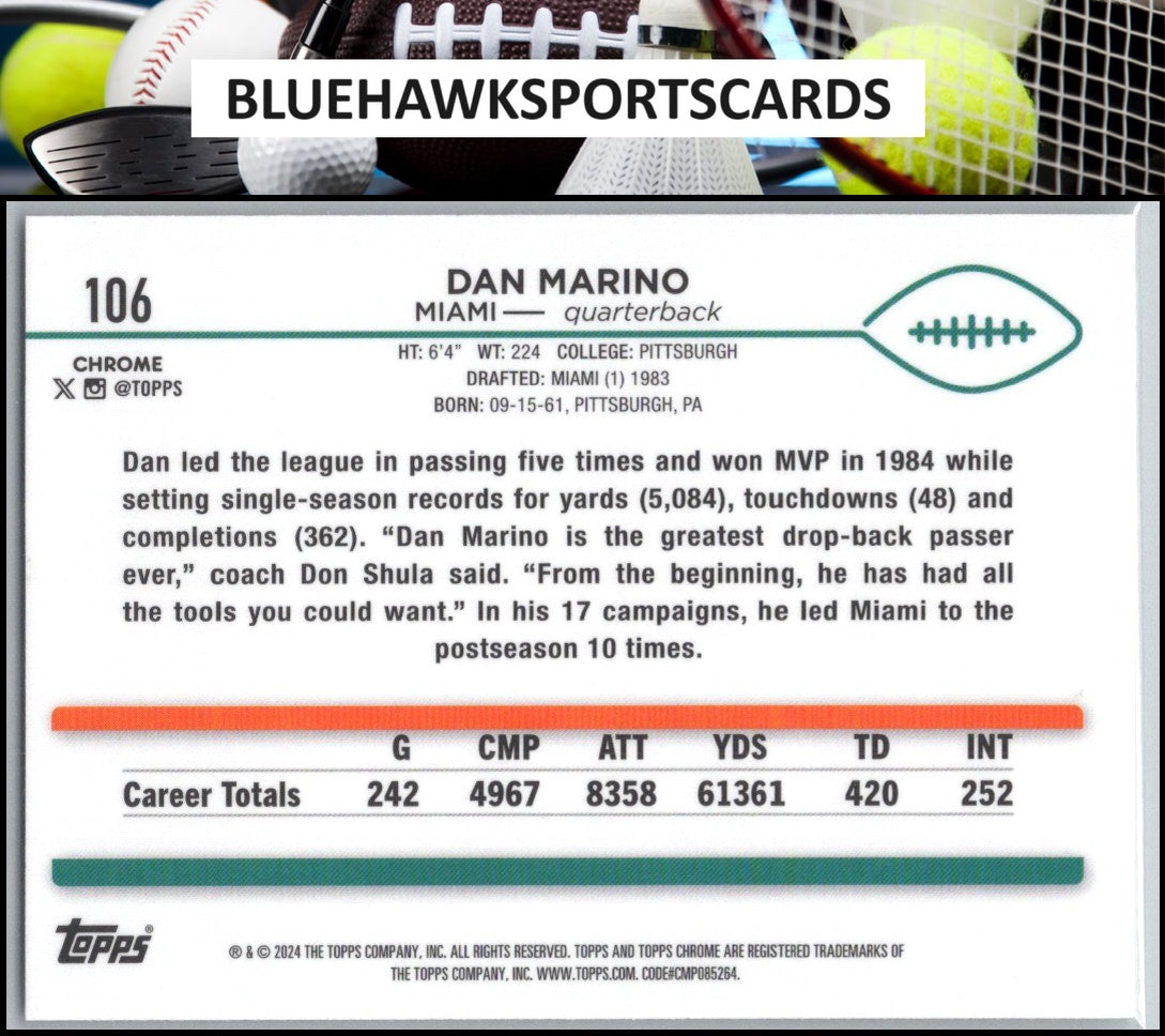 2024 Topps Chrome #106 Dan Marino