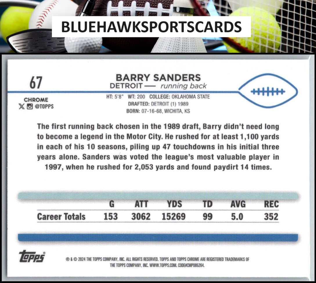 2024 Topps Chrome #67 Barry Sanders