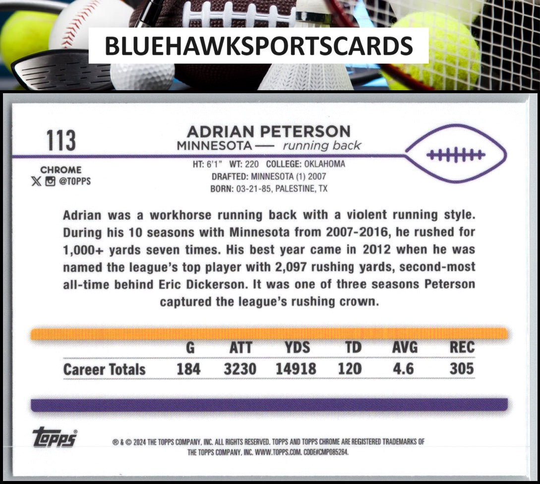 2024 Topps Chrome #113 Adrian Peterson