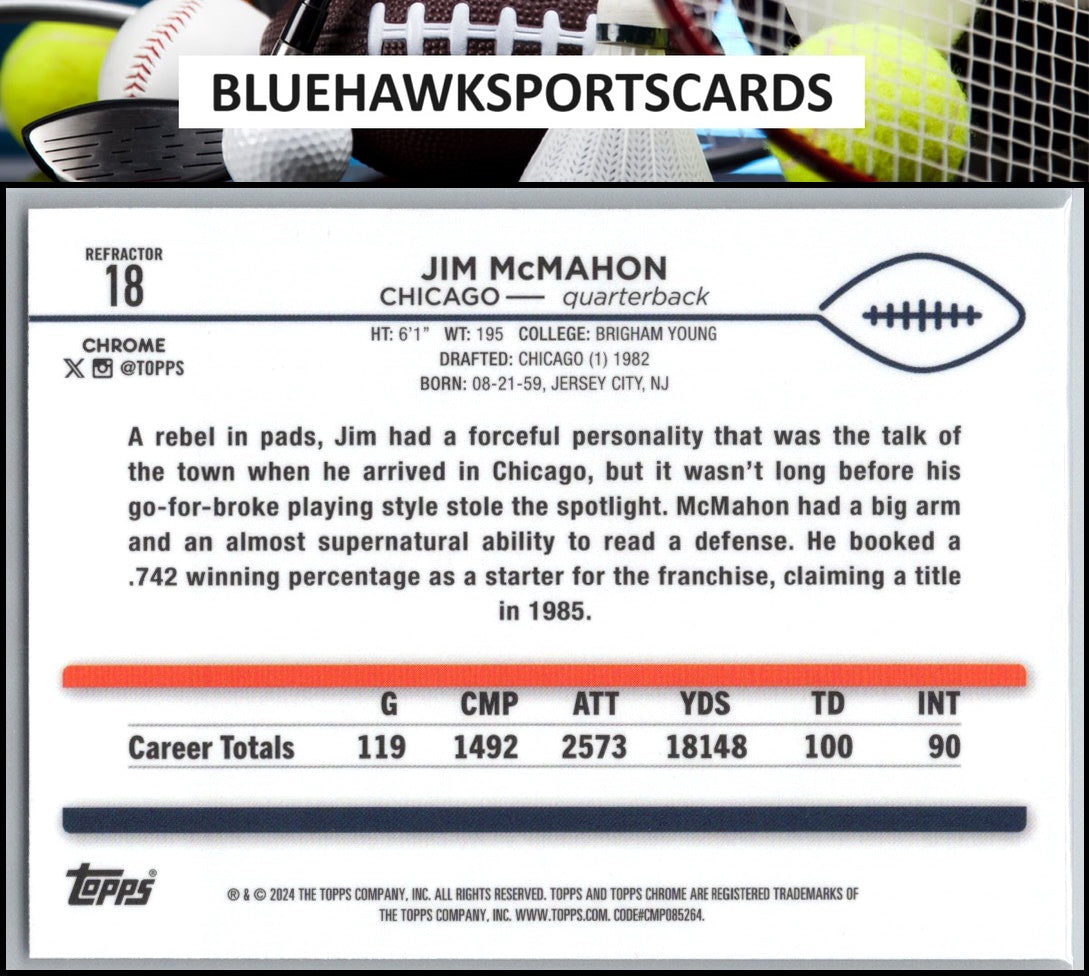 2024 Topps Chrome #18 Jim McMahon Refractor