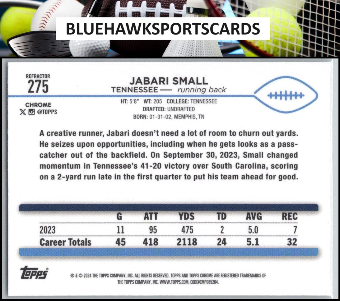 2024 Topps Chrome #275 Jabari Small Refractor