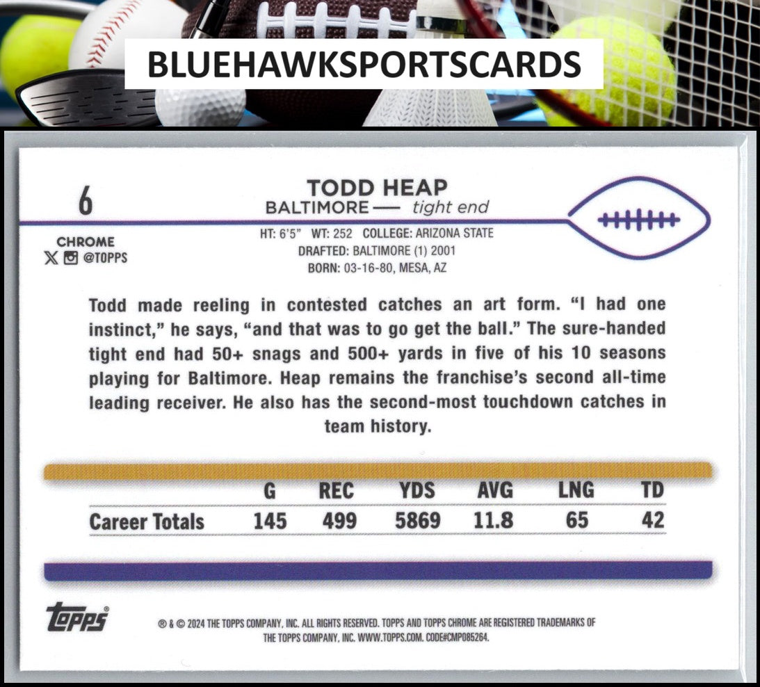 2024 Topps Chrome #6 Todd Heap Refractor