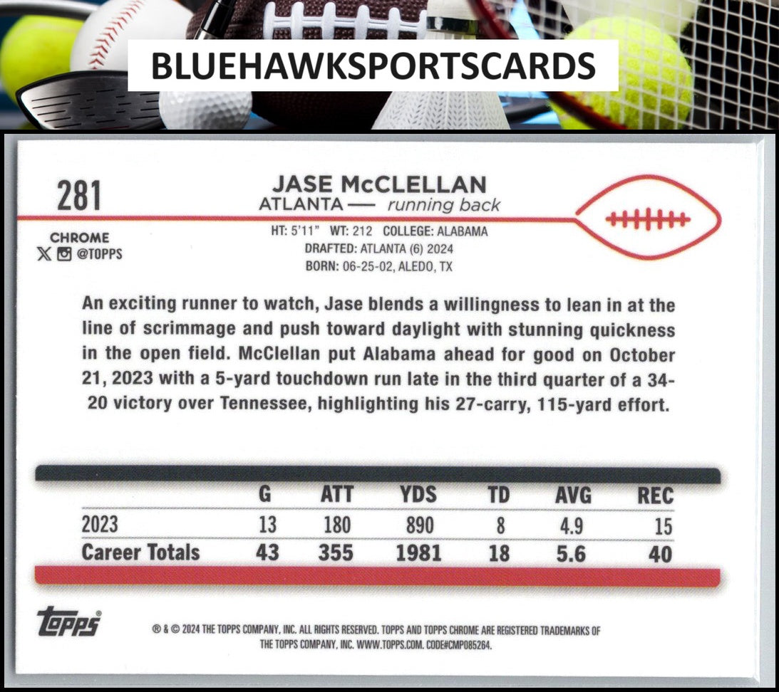 2024 Topps Chrome #281 Jase McClellan