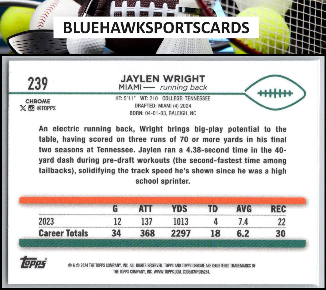 2024 Topps Chrome #239 Jaylen Wright
