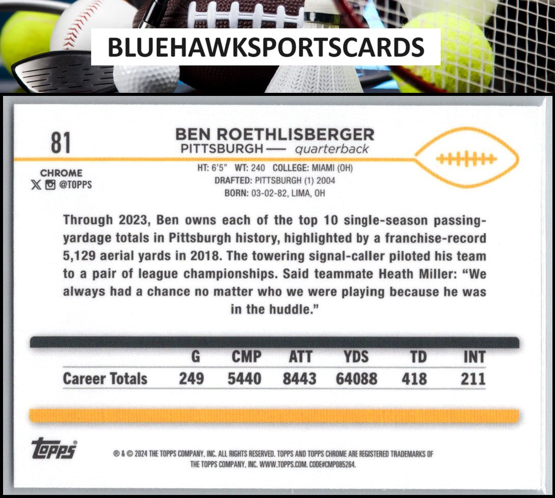 2024 Topps Chrome #81 Ben Roethlisberger