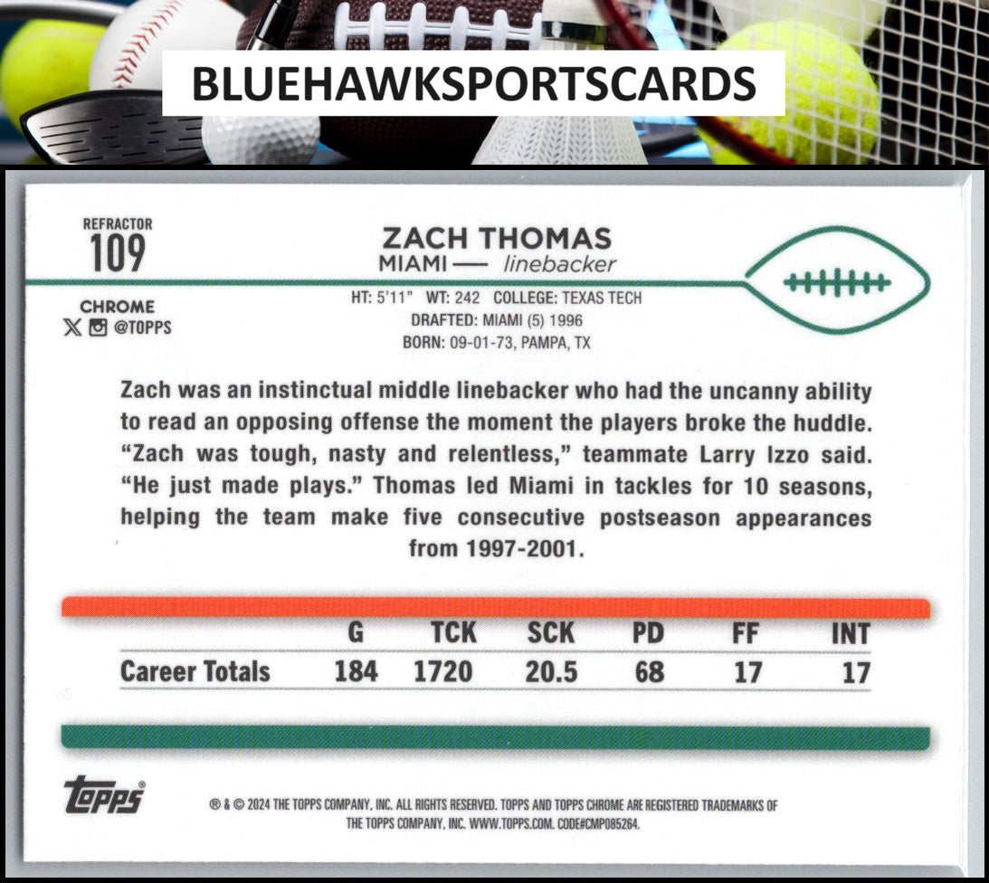 2024 Topps Chrome #109 Zach Thomas Refractor
